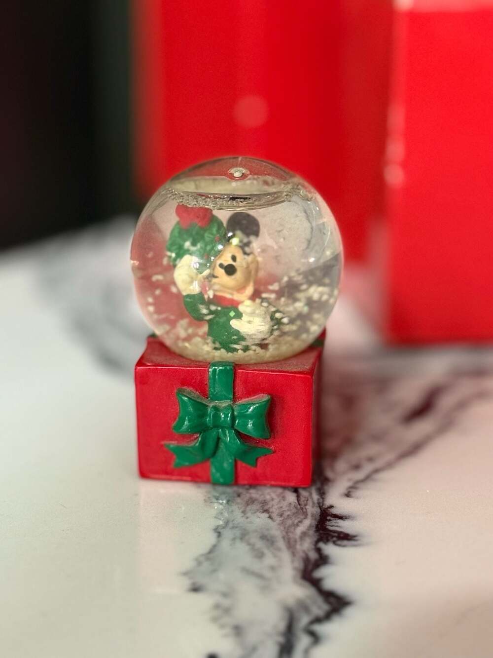 Lot of 7 Disney Mickey Mouse JCPenney Christmas Mini Snow Globes (2002-2013)